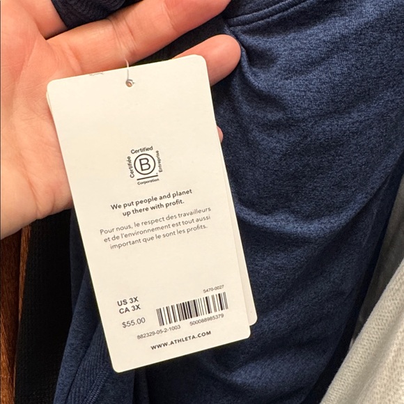 3X - ATHLETA - Uptempo II Tank Loungewear Athleisure Navy Blue NEW - Picture 4 of 4